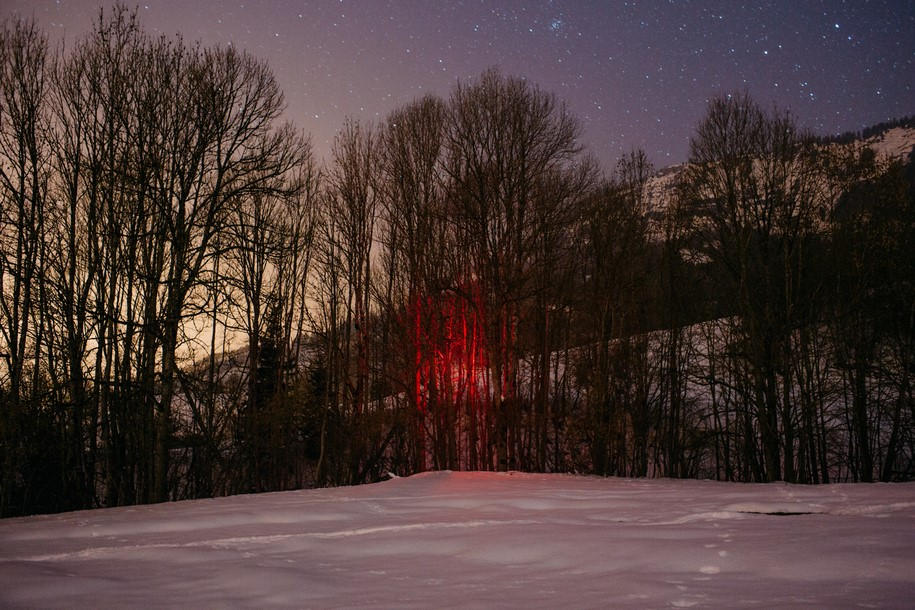 Archisearch Nicolas Rivals Installed Luminous Red Lines across the Spanish Nature, La Línea Roja