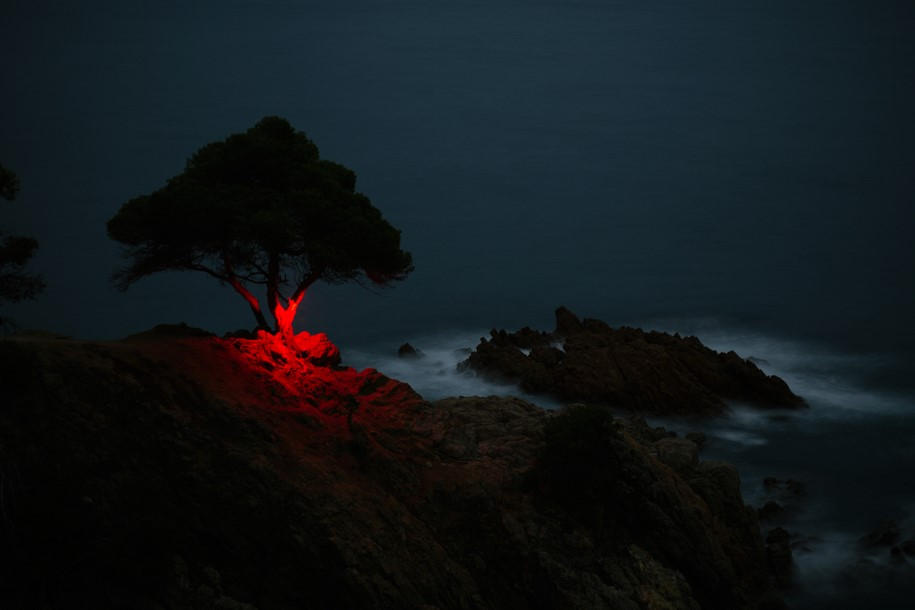 Archisearch Nicolas Rivals Installed Luminous Red Lines across the Spanish Nature, La Línea Roja