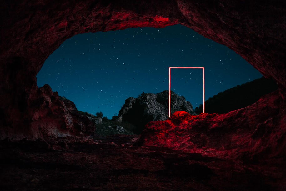 Archisearch Nicolas Rivals Installed Luminous Red Lines across the Spanish Nature, La Línea Roja