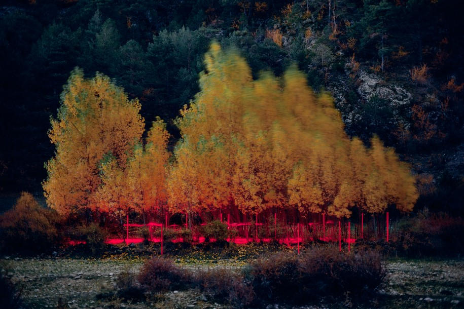 Archisearch Nicolas Rivals Installed Luminous Red Lines across the Spanish Nature, La Línea Roja