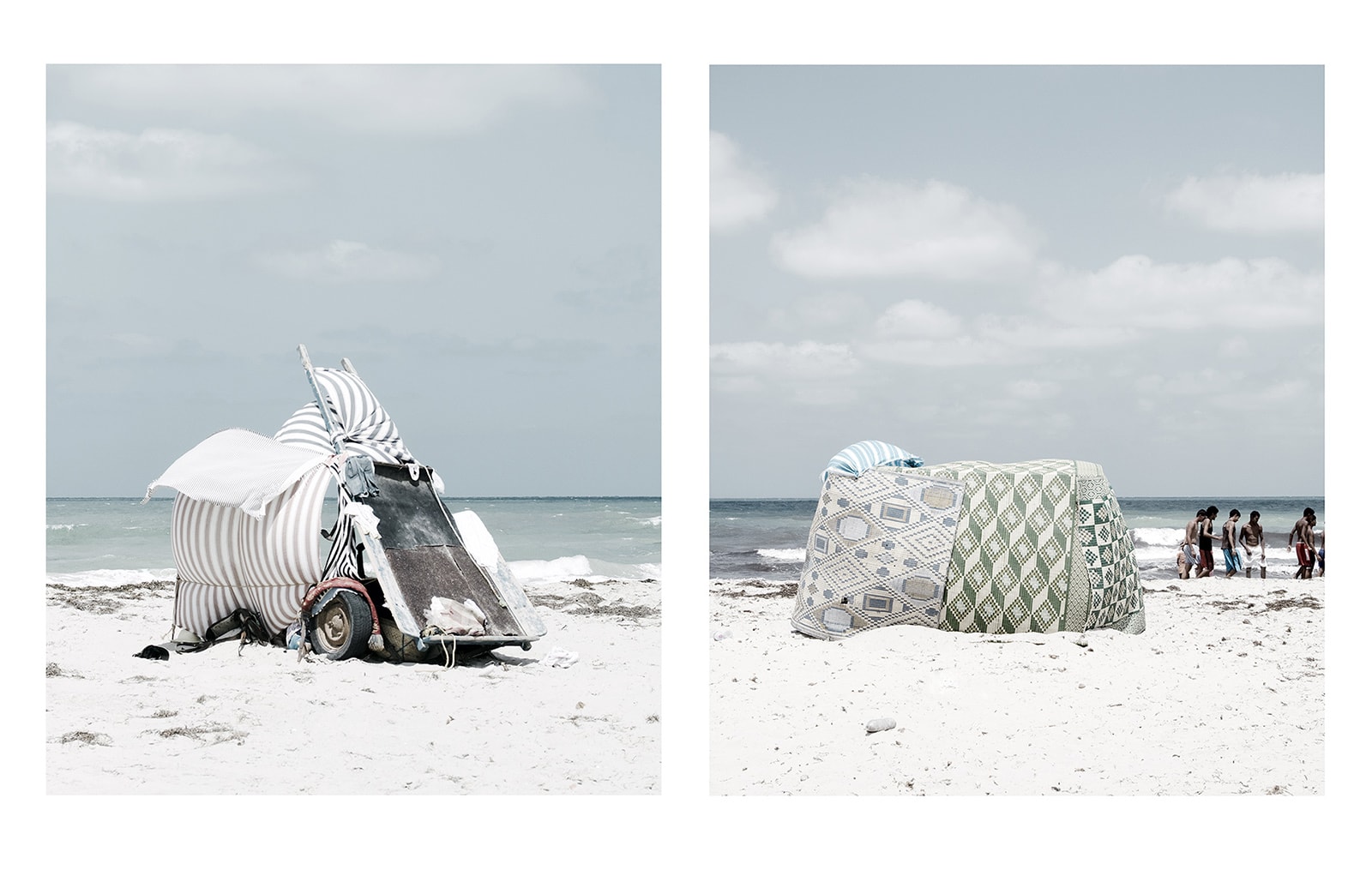 Tunisia, Yoann Cimier, nomadic architecture, ephemeral structure, seaside, beach, accommodation, photography, documentary, book, photographer