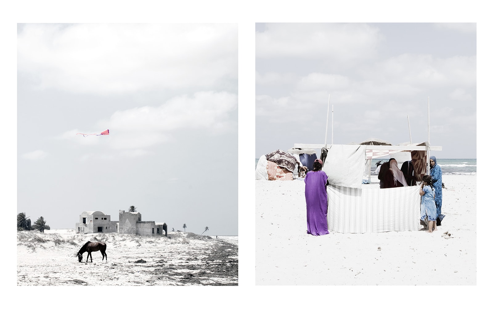 Tunisia, Yoann Cimier, nomadic architecture, ephemeral structure, seaside, beach, accommodation, photography, documentary, book, photographer