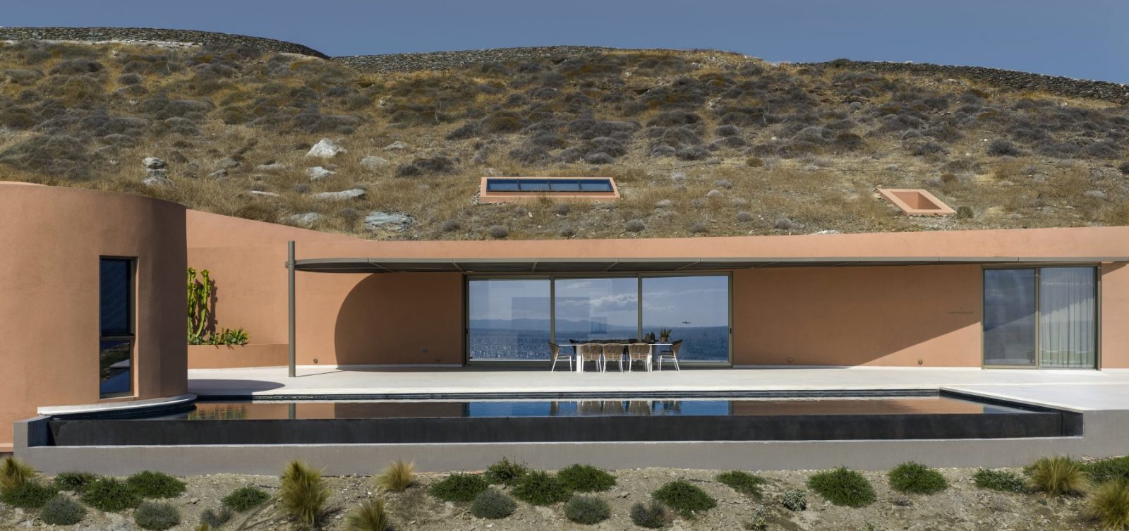 Archisearch Olen in Syros by Ateno is an earth-sheltered retreat in three acts