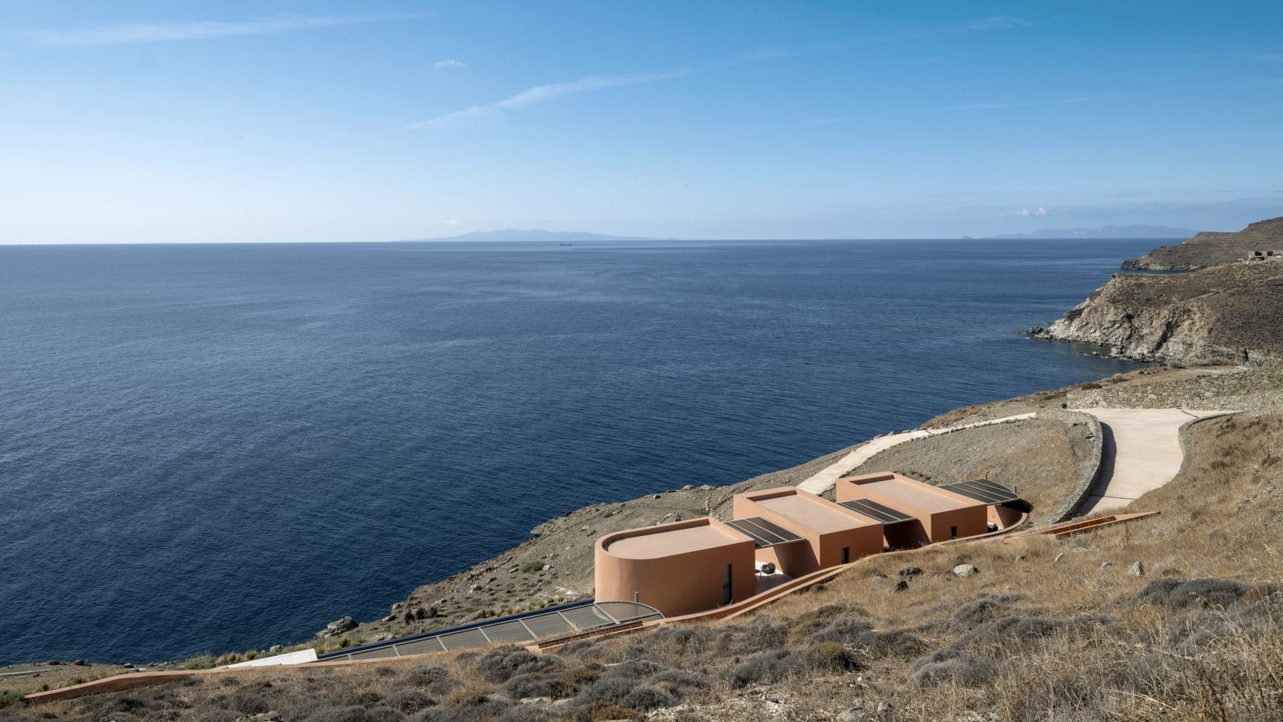 Archisearch Olen in Syros by Ateno is an earth-sheltered retreat in three acts