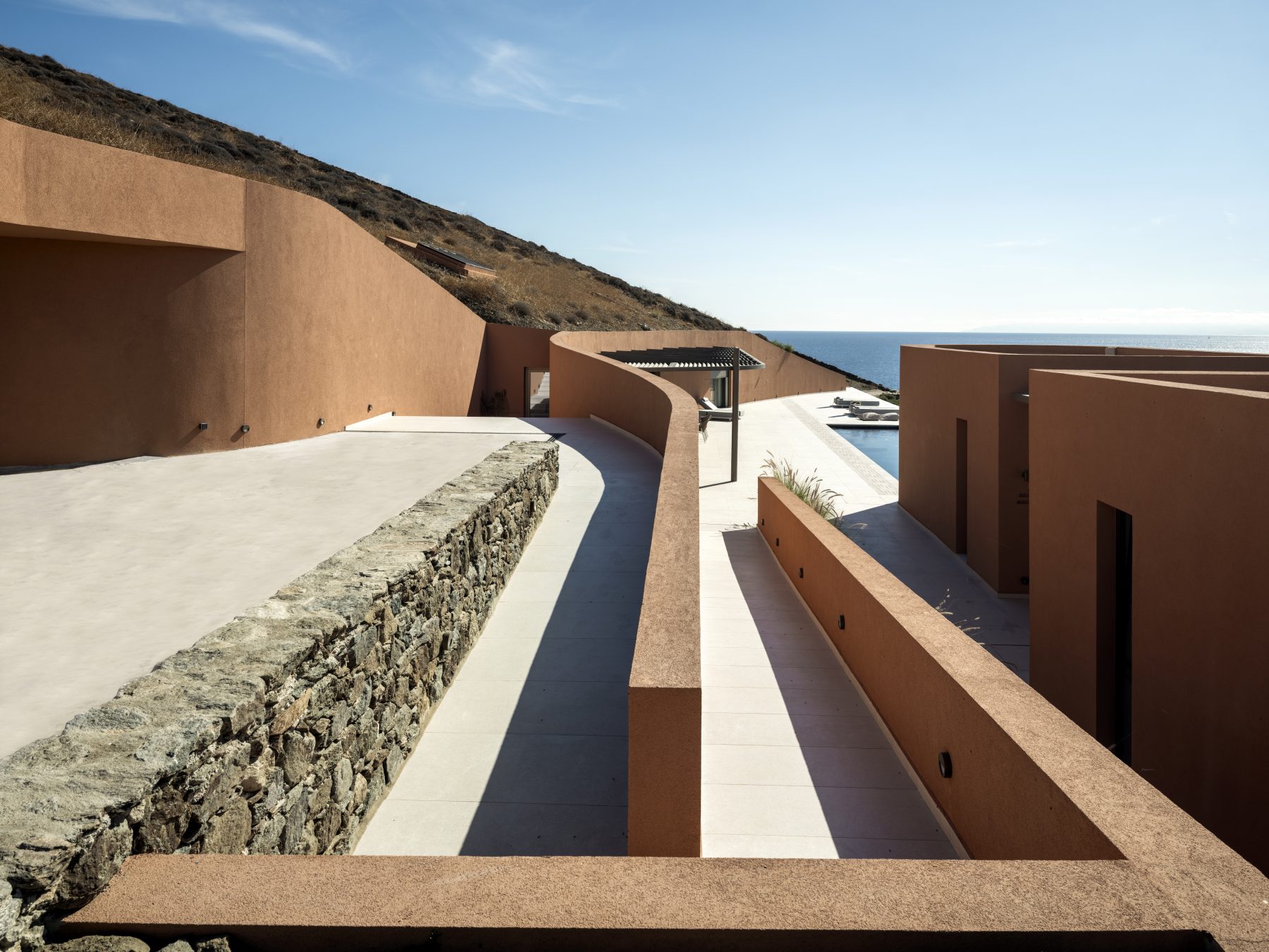 Archisearch Olen in Syros by Ateno is an earth-sheltered retreat in three acts