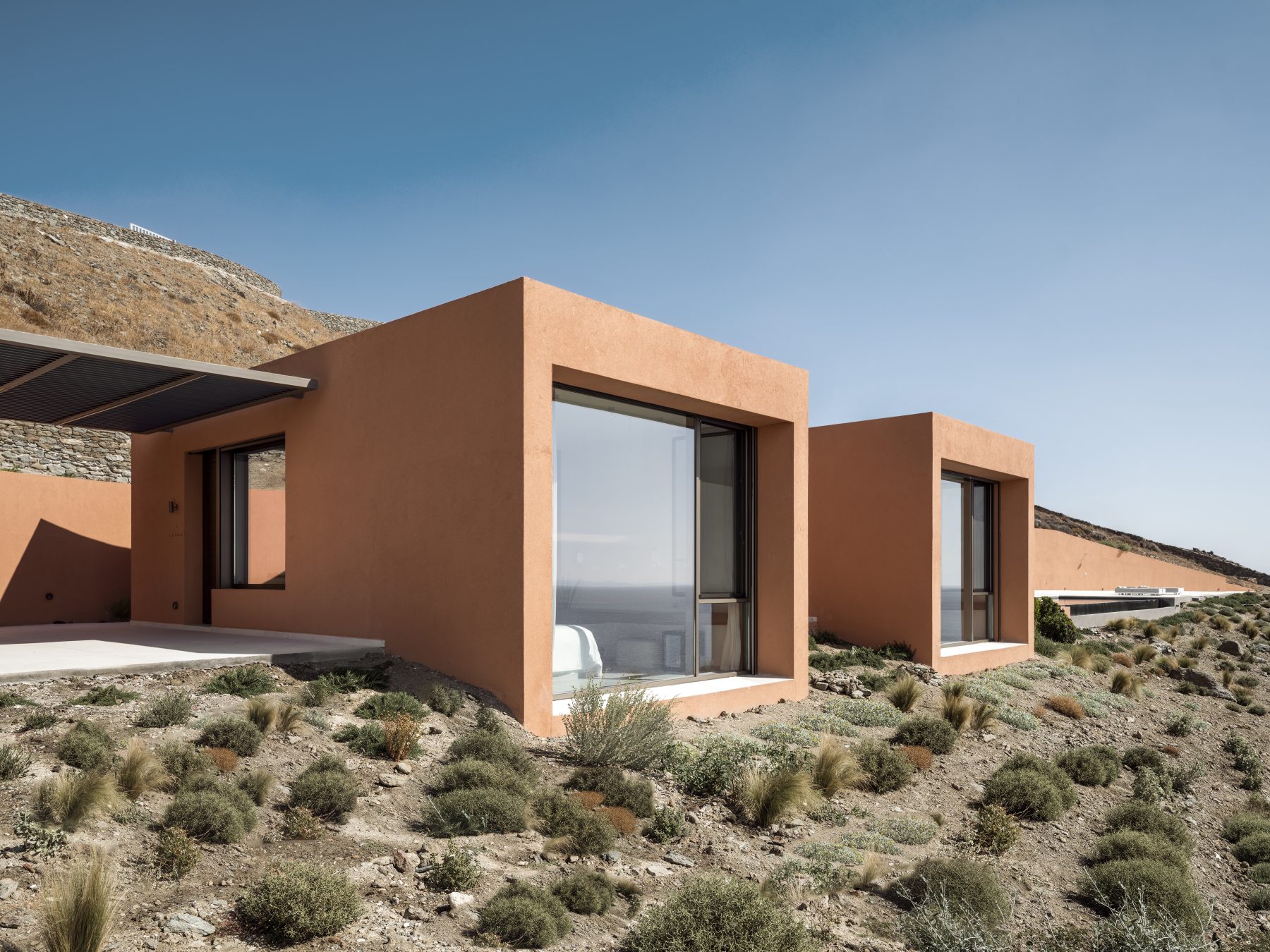 Archisearch Olen in Syros by Ateno is an earth-sheltered retreat in three acts