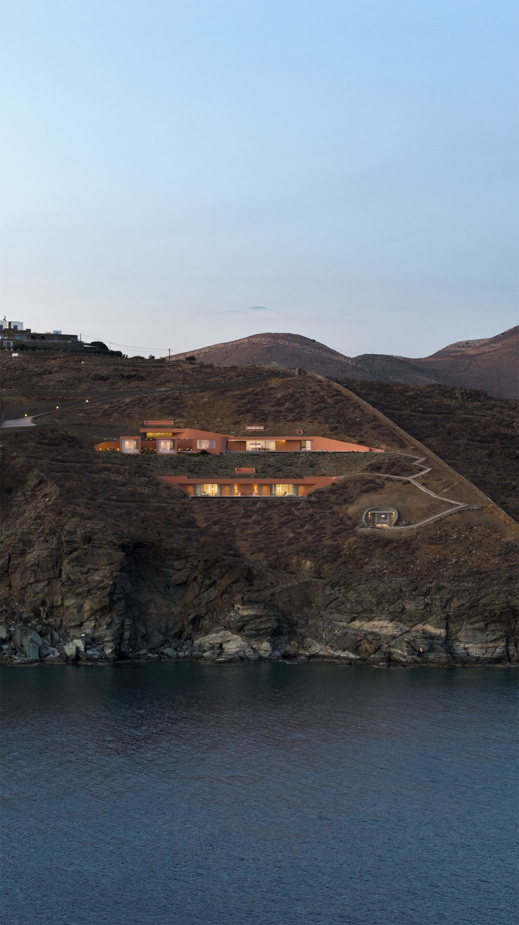 Archisearch Olen in Syros by Ateno is an earth-sheltered retreat in three acts