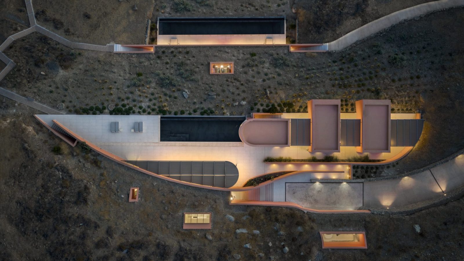 Archisearch Olen in Syros by Ateno is an earth-sheltered retreat in three acts