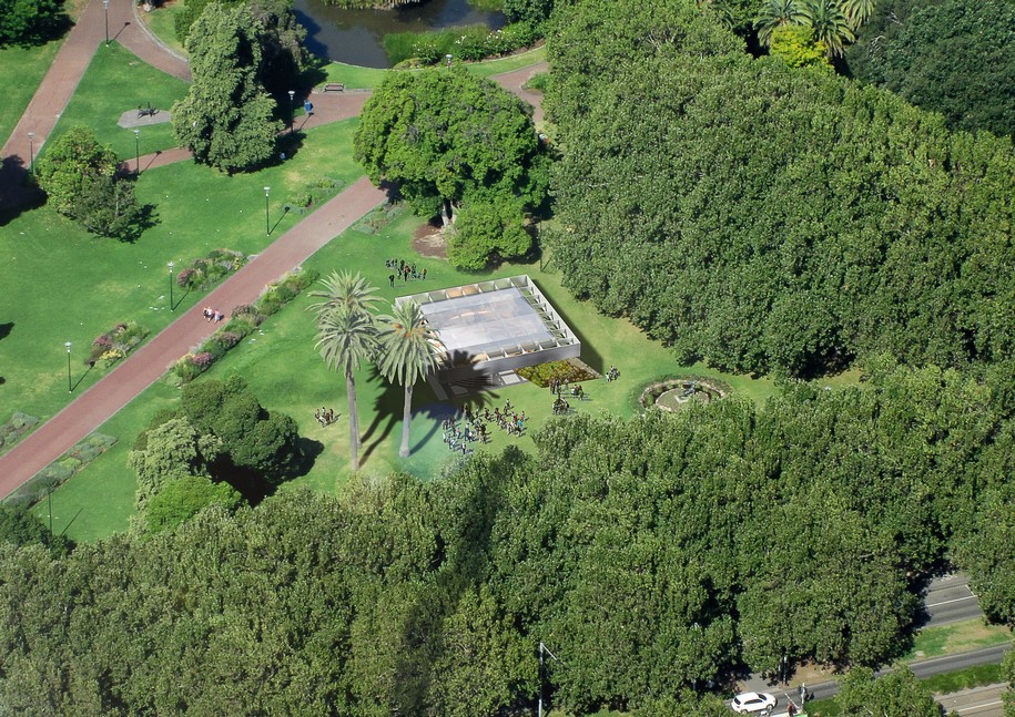 Archisearch The 2017 MPavilion, designed by OMA, takes its cues from the ancient amphitheatre