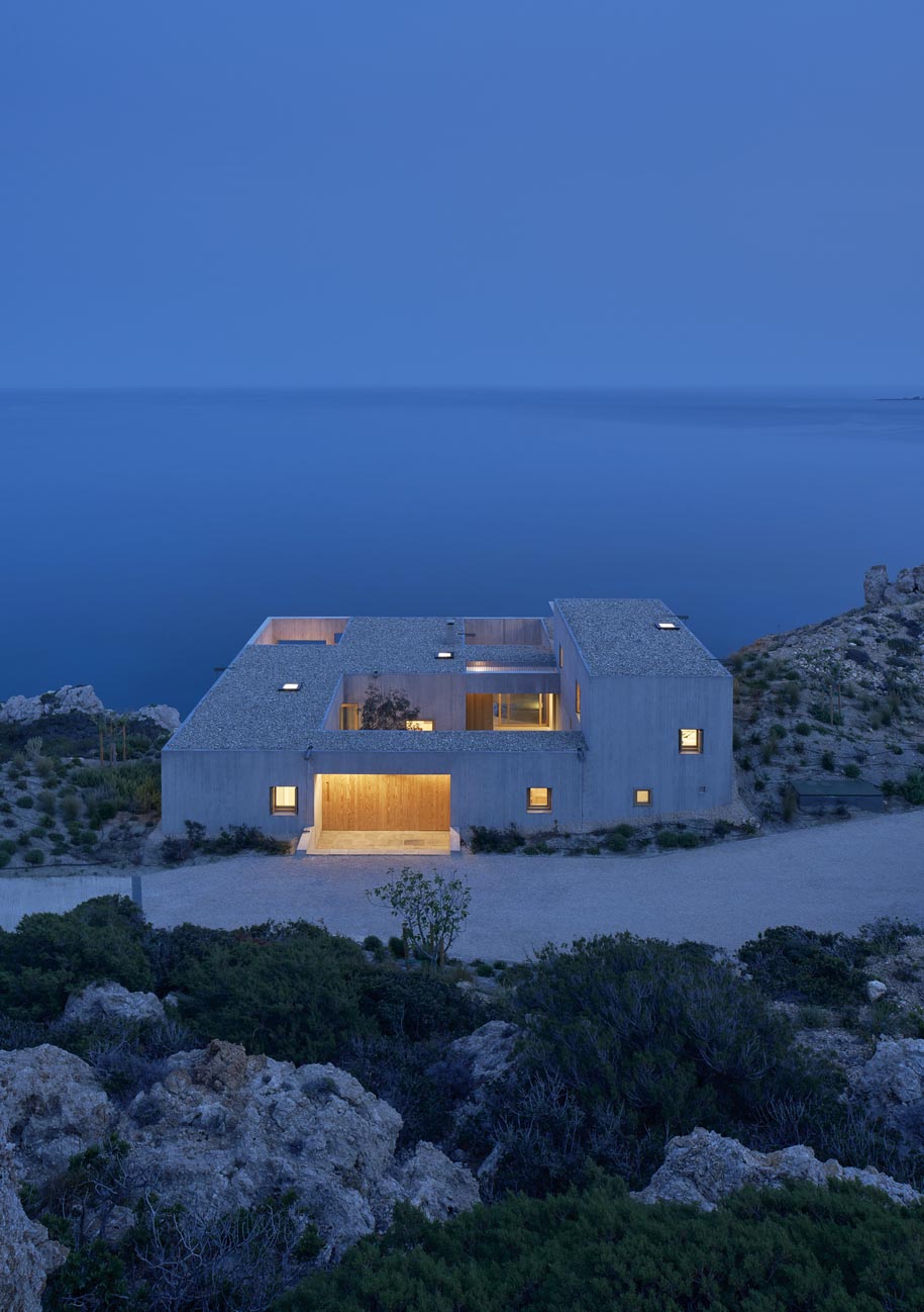 Archisearch OOAK ARCHITECTS designed Patio House on a cliffside in Karpathos