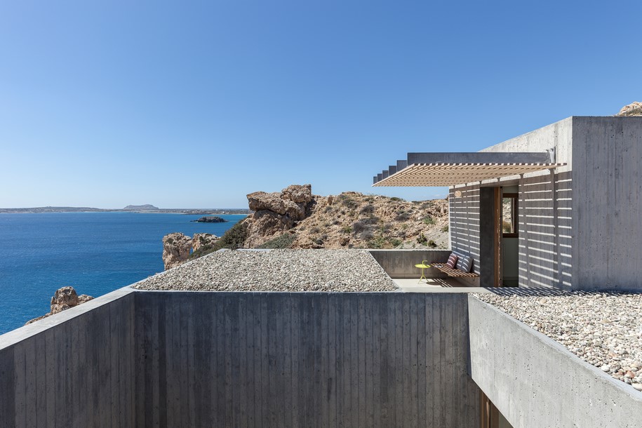 Archisearch OOAK ARCHITECTS designed Patio House on a cliffside in Karpathos