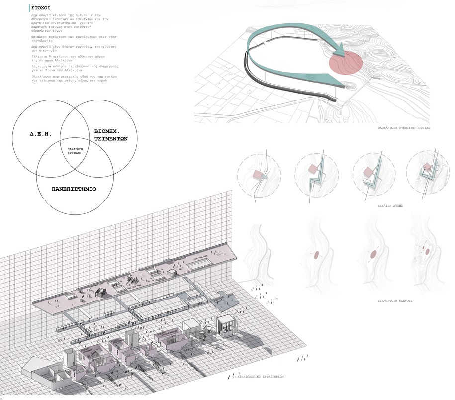Archisearch Educational Research Center of the Reregulating dam on Aliakmonas river | Thesis by Oiconomou K. & Chatzis S.