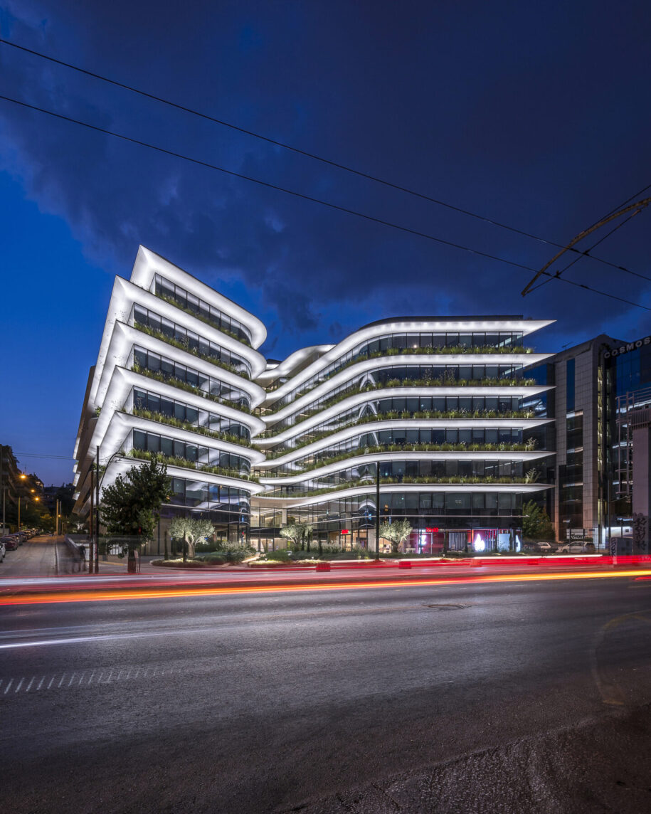 Archisearch Danilof Light & Visual Perception Studio designed the lighting for the Orbit Urban Office Campus in Athens