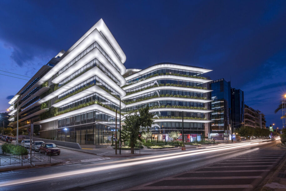 Archisearch Danilof Light & Visual Perception Studio designed the lighting for the Orbit Urban Office Campus in Athens