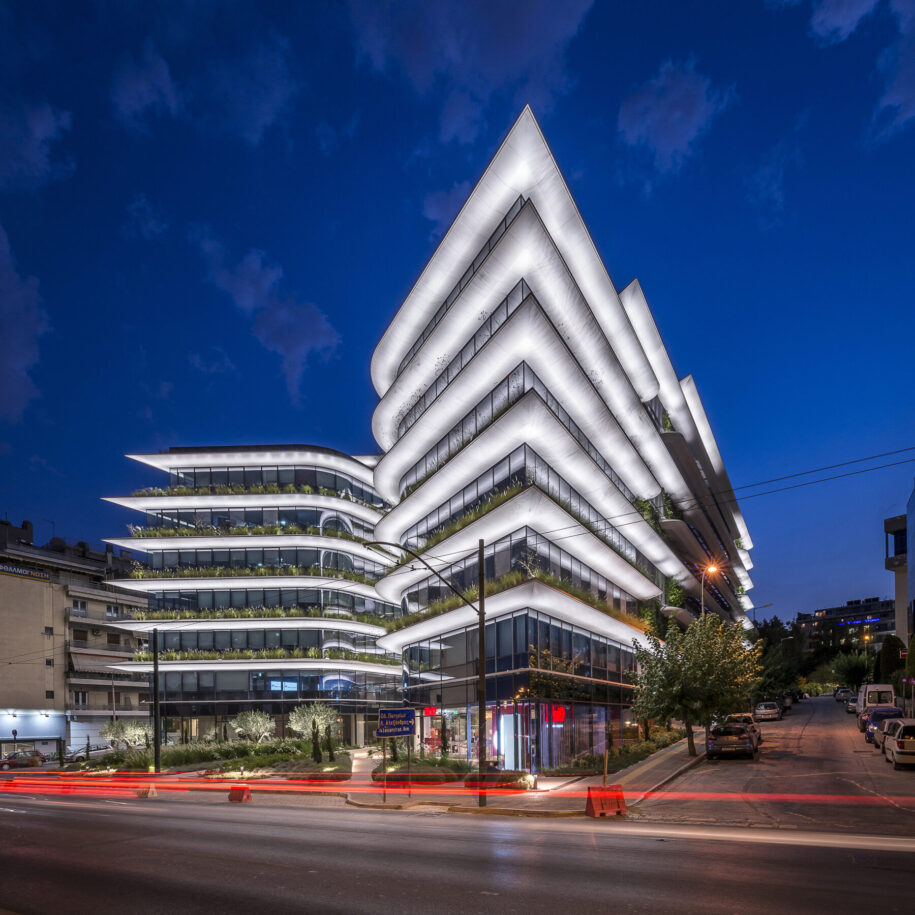 Archisearch Danilof Light & Visual Perception Studio designed the lighting for the Orbit Urban Office Campus in Athens