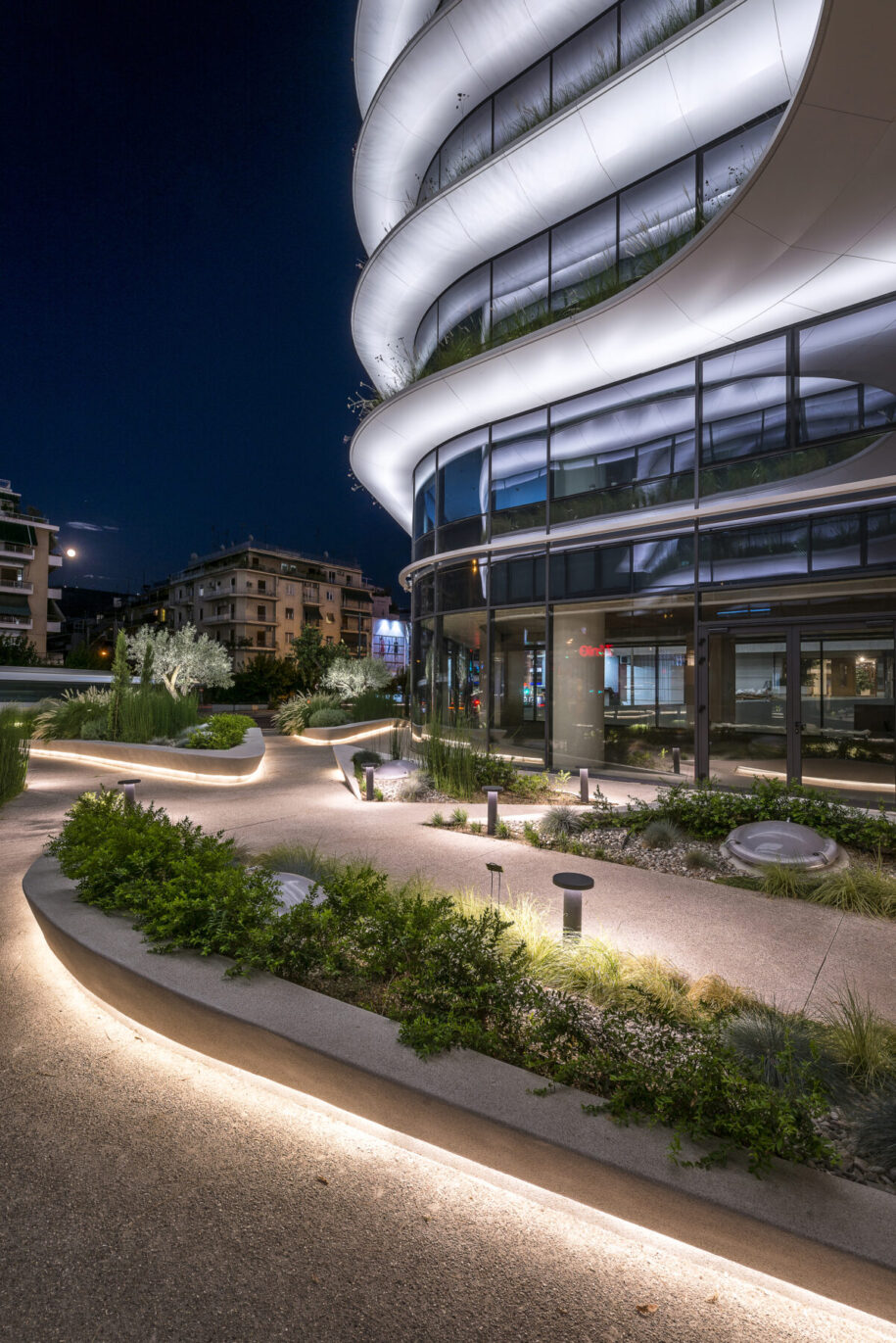 Archisearch Danilof Light & Visual Perception Studio designed the lighting for the Orbit Urban Office Campus in Athens