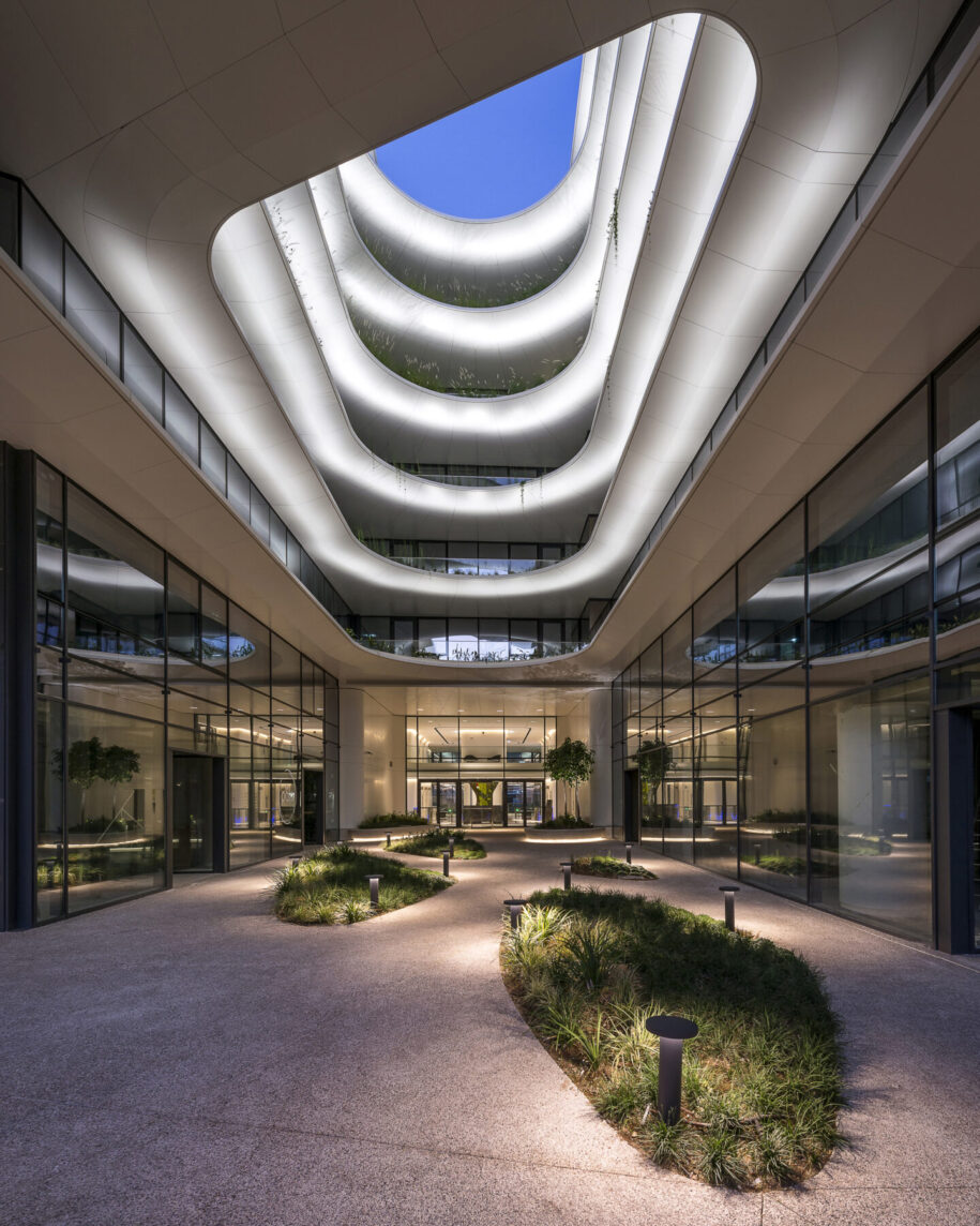 Archisearch Danilof Light & Visual Perception Studio designed the lighting for the Orbit Urban Office Campus in Athens