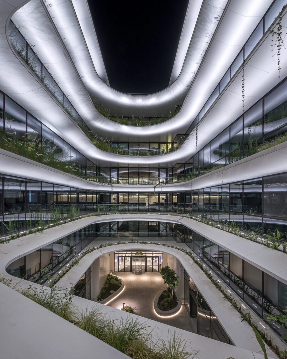 Archisearch Danilof Light & Visual Perception Studio designed the lighting for the Orbit Urban Office Campus in Athens