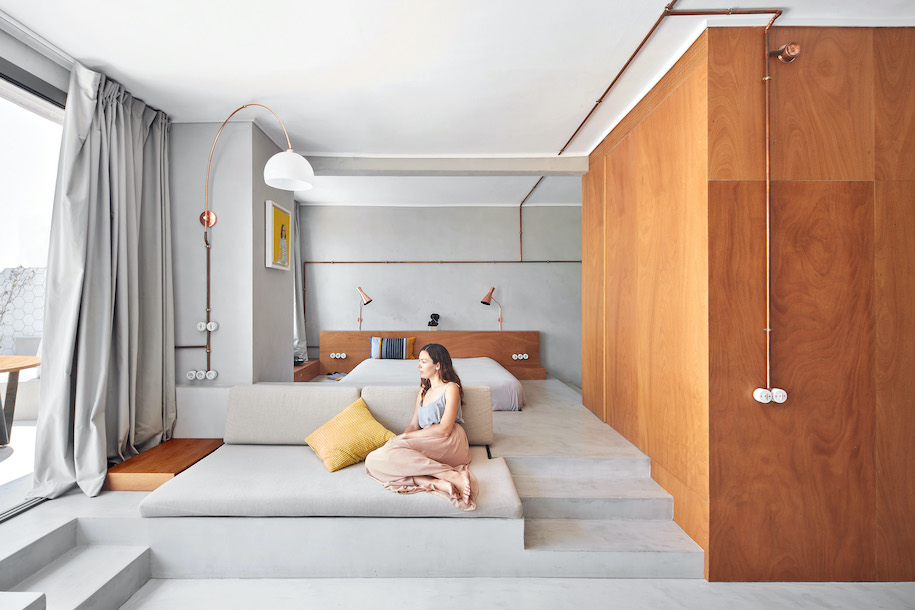 Archisearch Cometa architects' Marina apartment is an architectural journey where one needs just the essential.