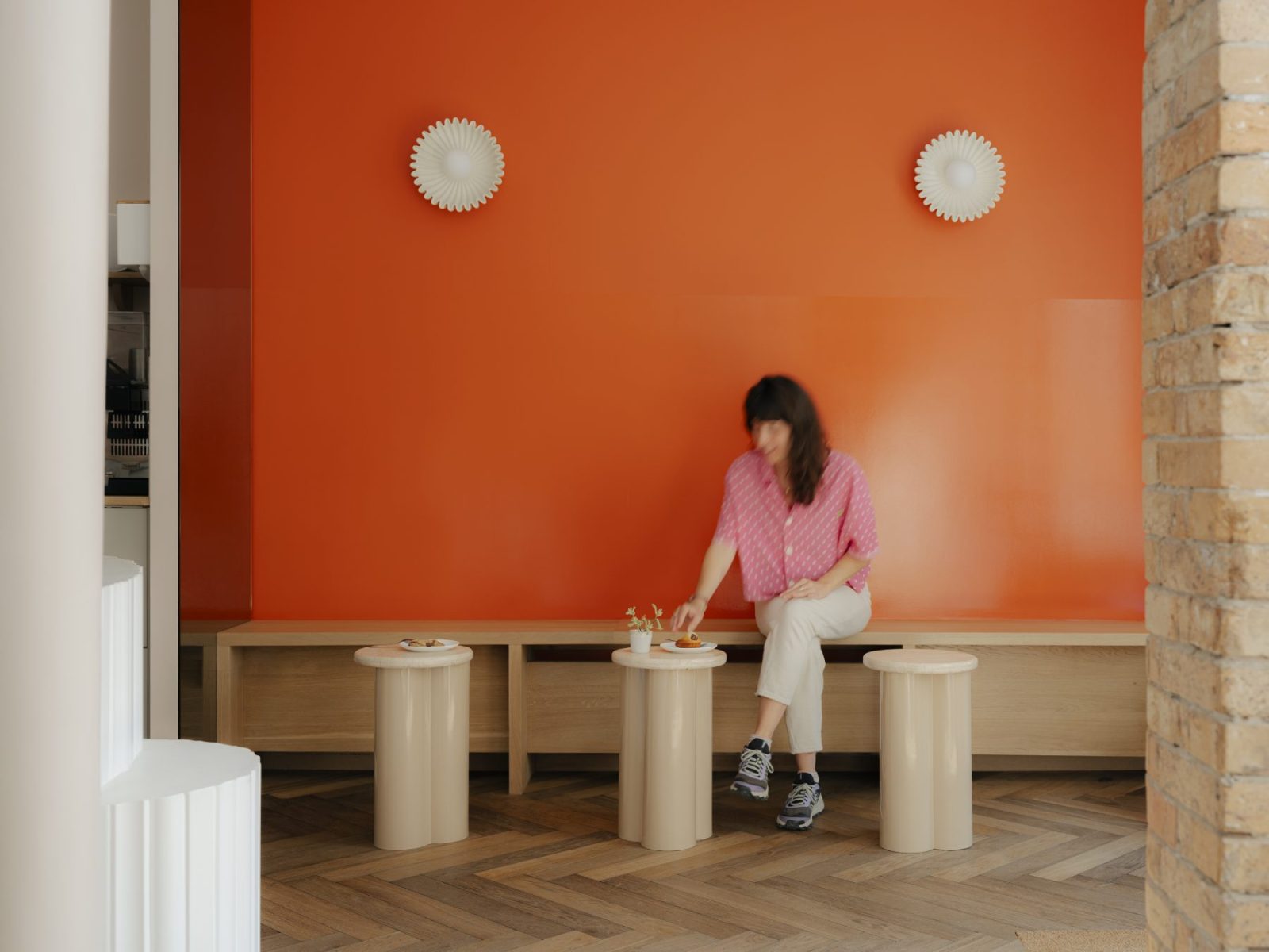 Archisearch Madeleine-Shaped Geometry and a Pink-Orange Palette Define Mandipili by Petit Jour in Paris’ Sentier District