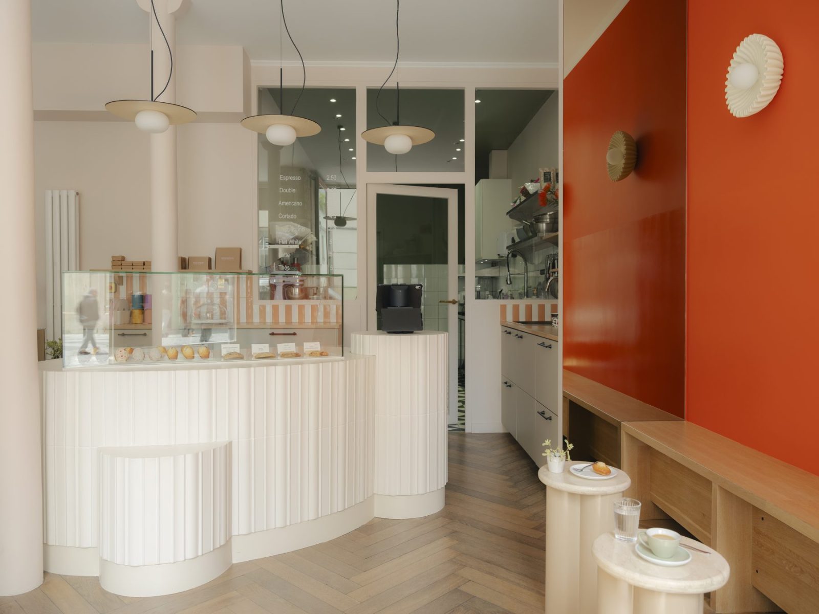 Archisearch Madeleine-Shaped Geometry and a Pink-Orange Palette Define Mandipili by Petit Jour in Paris’ Sentier District