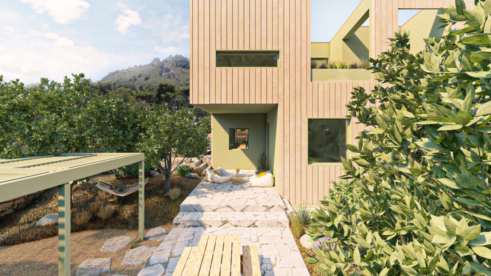 Archisearch The Hive Architects designed holiday residence ‘’Caravan House’’ in Aegina Island, Greece.