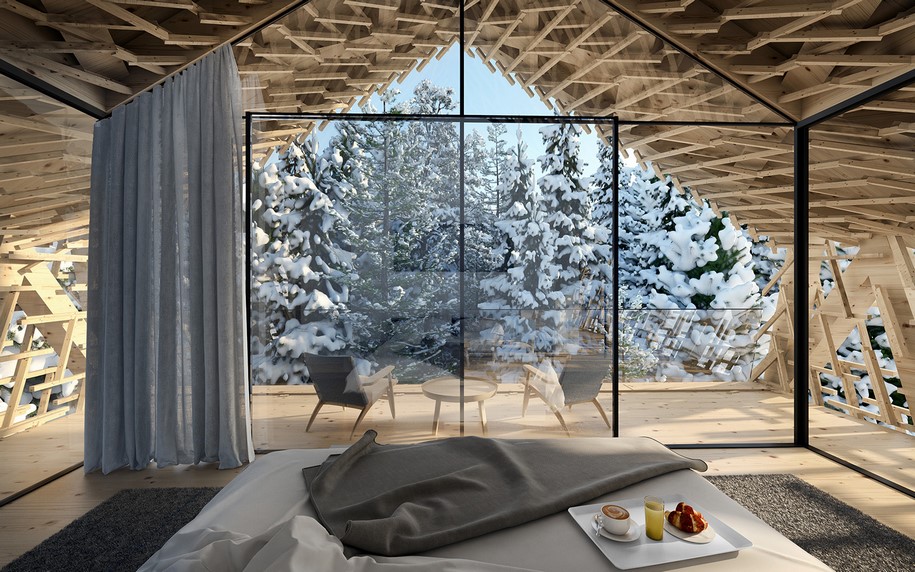Archisearch Peter Pichler Architecture designs luxury Tree Suites in Austria