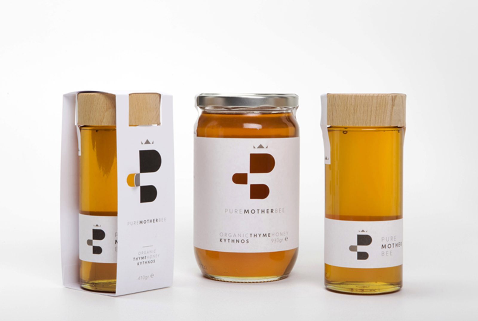 pure mother bee honey packaging    s  u0026 team brand agency