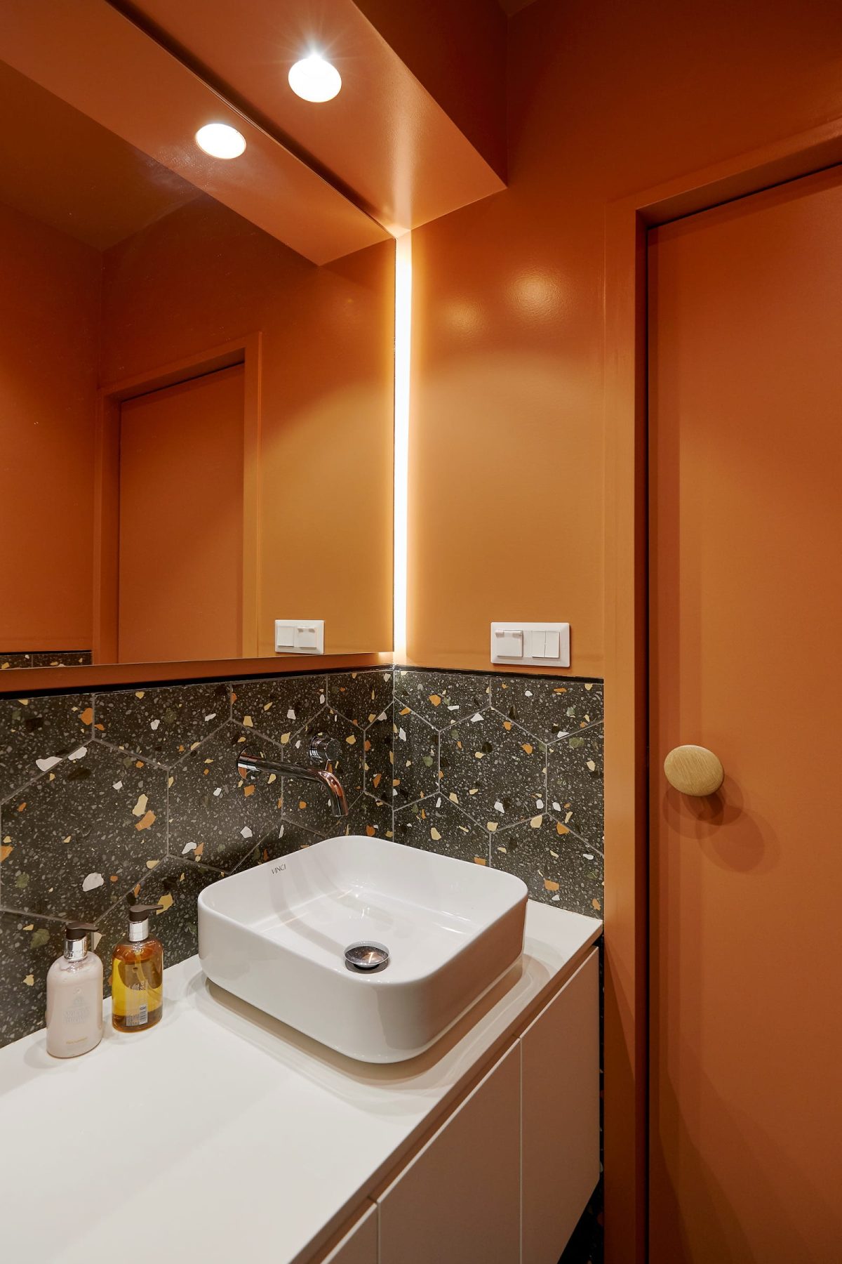 Archisearch Architecture in Colour: Amalgama Architects designed Mosaic Apartment in Athens as a sequence of immersive color rooms.