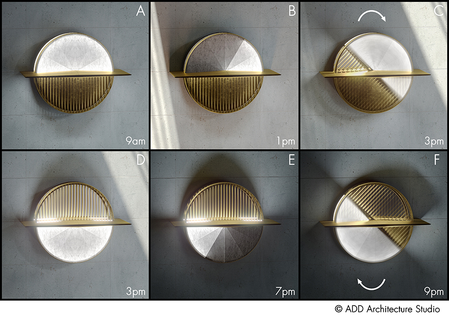 Archisearch Reverse Sunclock Multifunctional Wall Lamp | ADD Architecture Studio