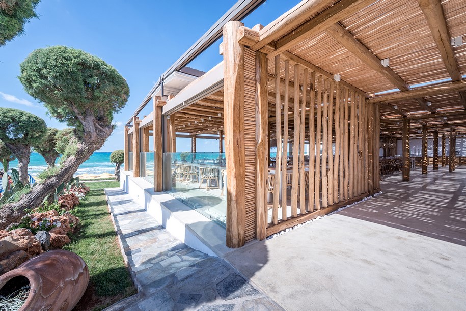 Archisearch Rinela restaurant and outdoor pool in Kokkini Chani, Crete / Elastic Architects