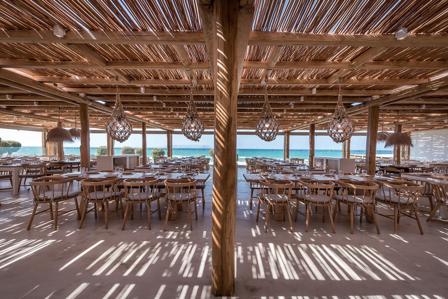 Archisearch Rinela restaurant and outdoor pool in Kokkini Chani, Crete / Elastic Architects