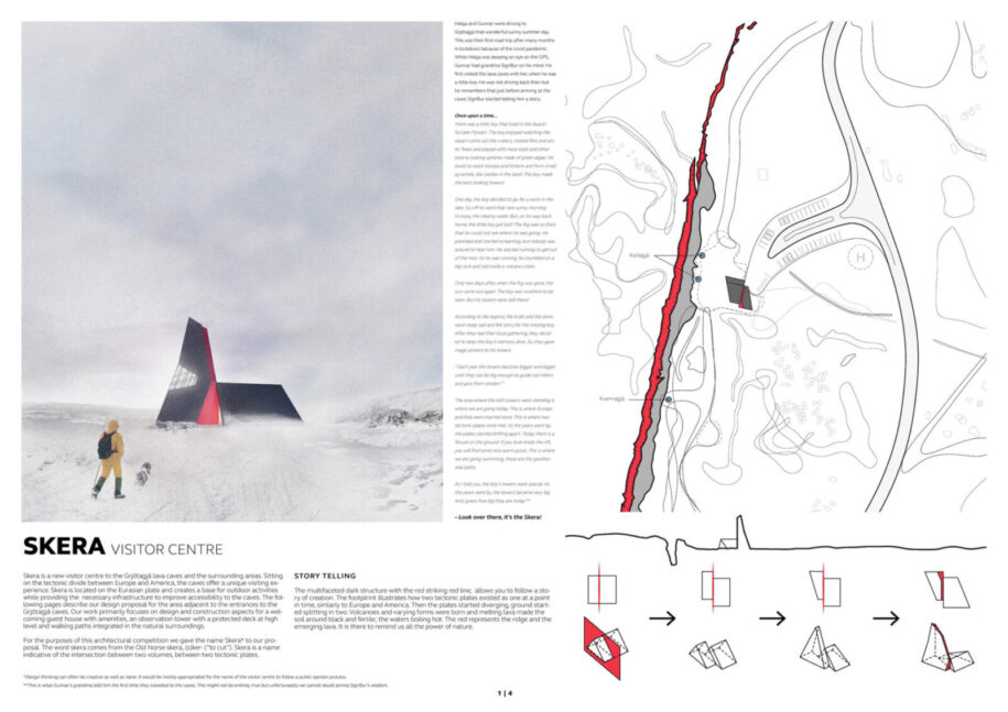 Archisearch Skera Visitor centre by Orestis Gkouvas & Vaia Vakouli won the Green Award at the international architecture competition Iceland Cave Tower