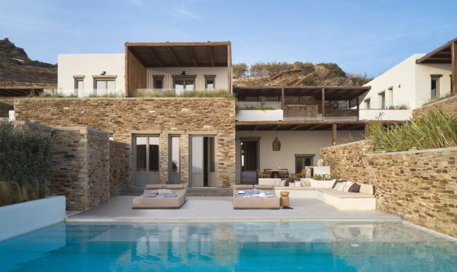 Archisearch - Outdoor edge living project, Ios grand pool suites | by Taka+Partners