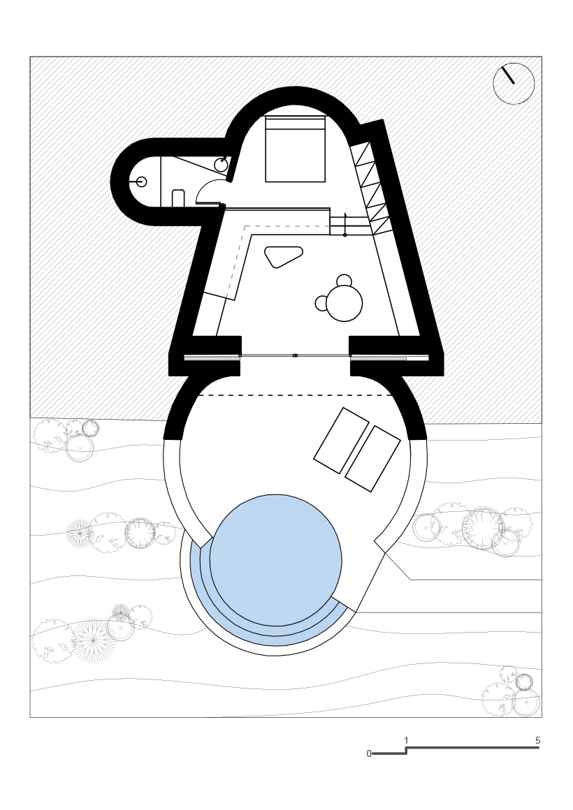 Archisearch Olen in Syros by Ateno is an earth-sheltered retreat in three acts