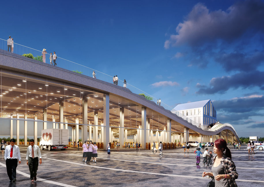 Archisearch MVRDV Breaks Ground on Wholesale Fruit and Vegetable Market with an Accessible Terraced Green Rooflandscape in Tainan, Taiwan