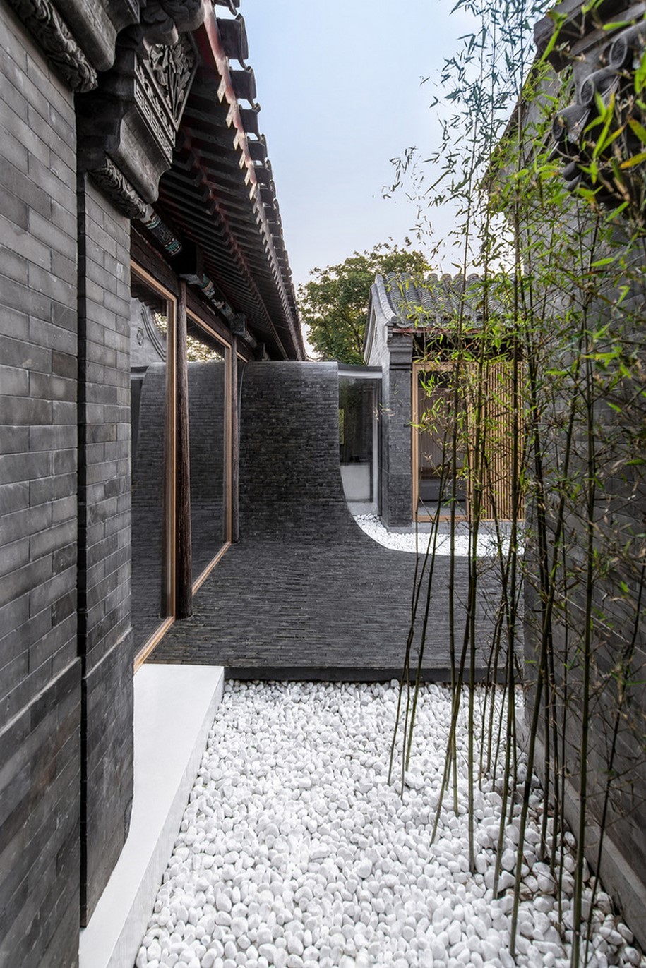 archstudio, twisting courtyard, china, stone, architecture, materials, asia, east, minimalism, residence, yard, chinese architecture