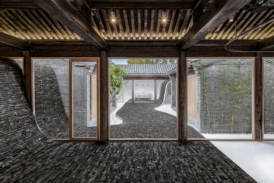 archstudio, twisting courtyard, china, stone, architecture, materials, asia, east, minimalism, residence, yard, chinese architecture