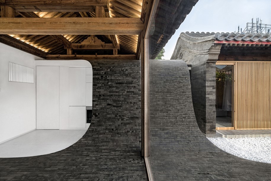 archstudio, twisting courtyard, china, stone, architecture, materials, asia, east, minimalism, residence, yard, chinese architecture