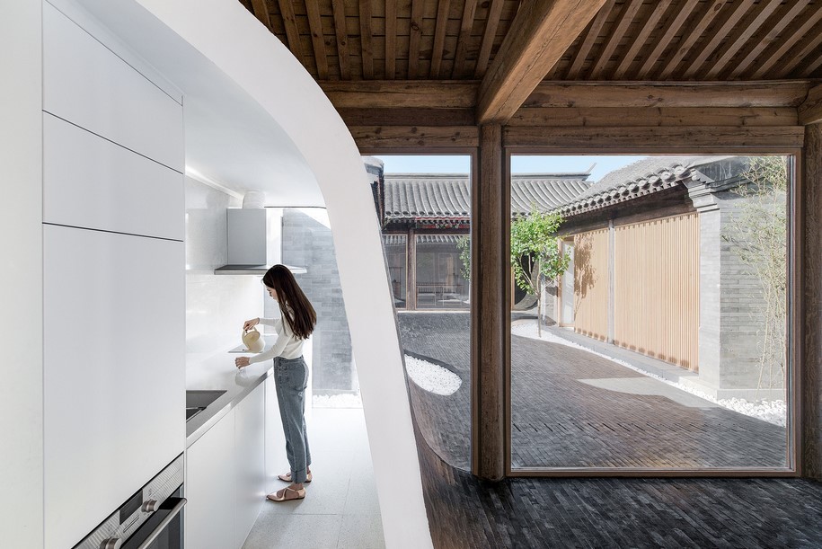 archstudio, twisting courtyard, china, stone, architecture, materials, asia, east, minimalism, residence, yard, chinese architecture