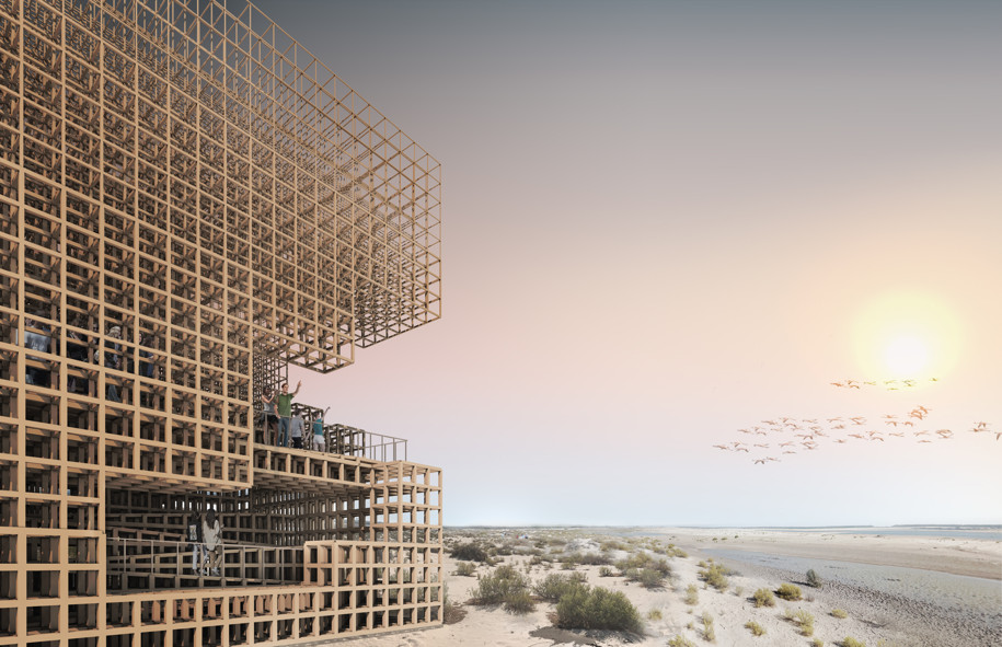 The Cube, Panagiotis Dimakidis, Rafail Gkaidatzis, Abu Dhabi Flamingo Observation Tower, 3rd prize, architecture competition, 2019