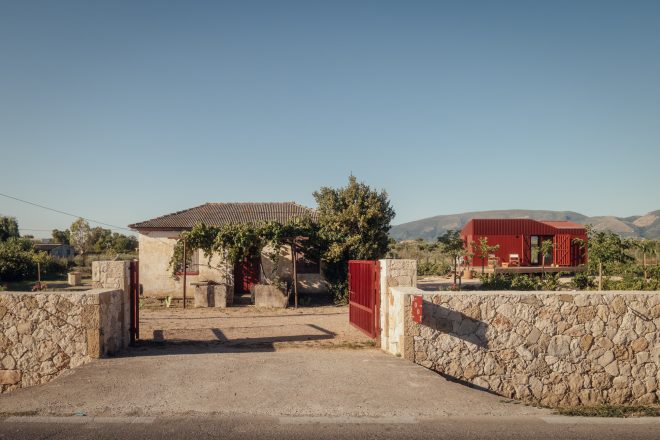 Archisearch - The Summer Refuge | Episode 13: The Root by Kasawoo is a Burgundy-Red Timber Retreat Addressing Touristification in Rural Zakynthos
