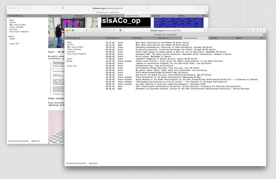Archisearch Typical Organization Designed #ThisIsACo-op Website / GR Participation at the 15th Venice Biennale