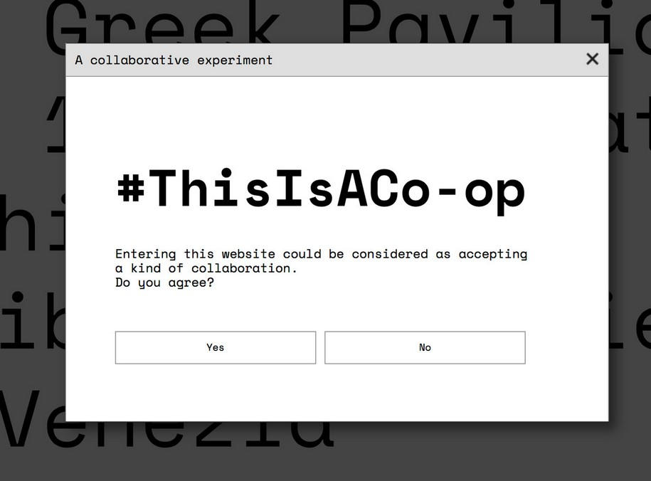 Archisearch Typical Organization Designed #ThisIsACo-op Website / GR Participation at the 15th Venice Biennale