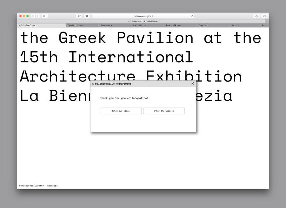 Archisearch Typical Organization Designed #ThisIsACo-op Website / GR Participation at the 15th Venice Biennale