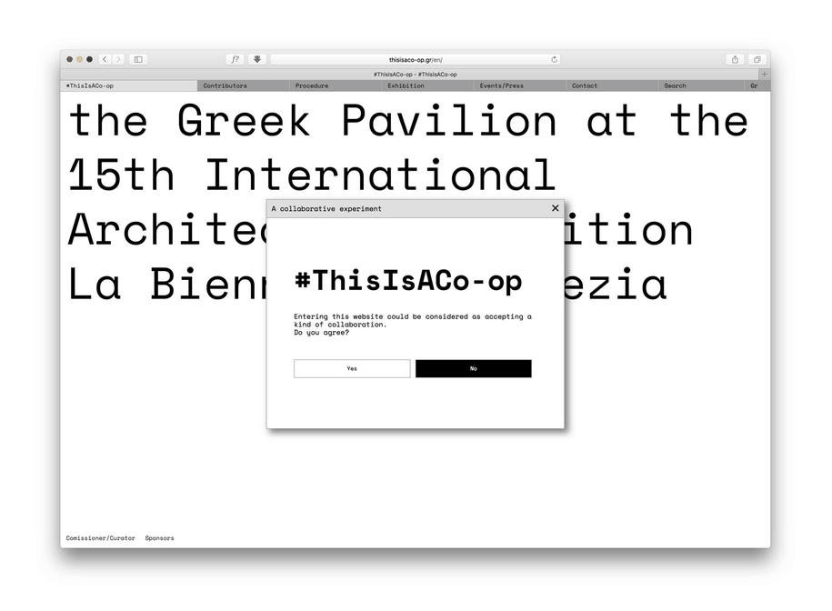 Archisearch Typical Organization Designed #ThisIsACo-op Website / GR Participation at the 15th Venice Biennale