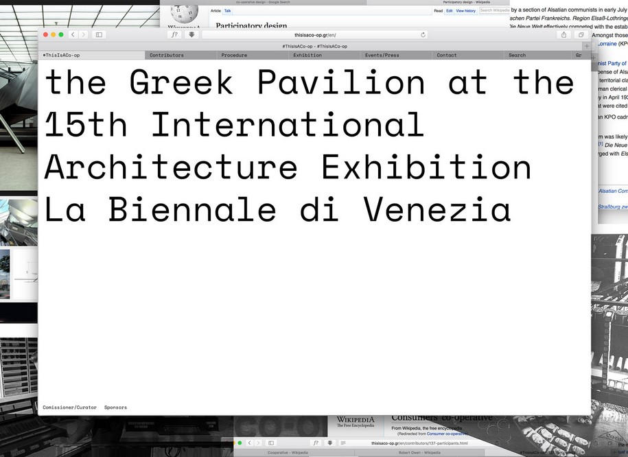 Archisearch Typical Organization Designed #ThisIsACo-op Website / GR Participation at the 15th Venice Biennale