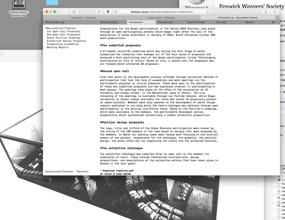 Archisearch Typical Organization Designed #ThisIsACo-op Website / GR Participation at the 15th Venice Biennale