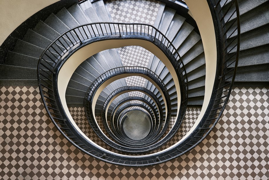 Balint Alovits, photography, Bauhaus, Art-Deco, staircase, Budapest, Hungary, architecture, interior