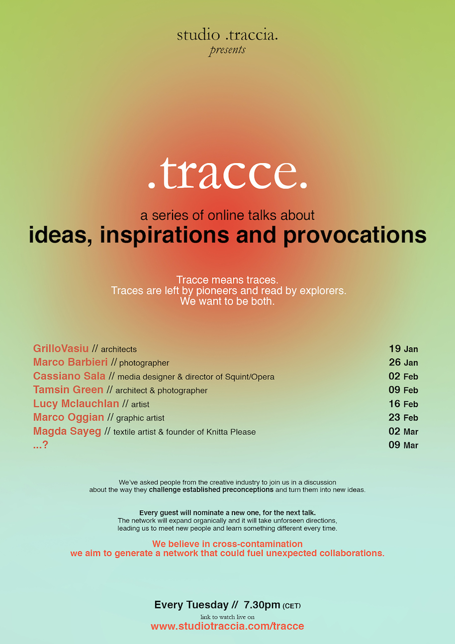 Archisearch TRACCE series of free online conversations organized by Studio Traccia